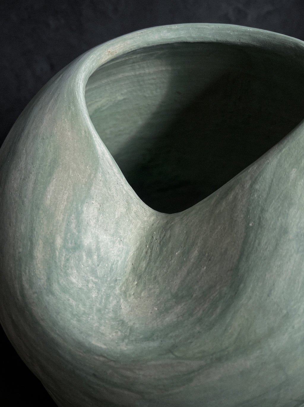 Sculptural Tadelakt Vessel — Muted Sage