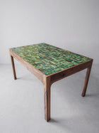 Sculptural Table — Solid Walnut & Hand-Glazed Tamegrout