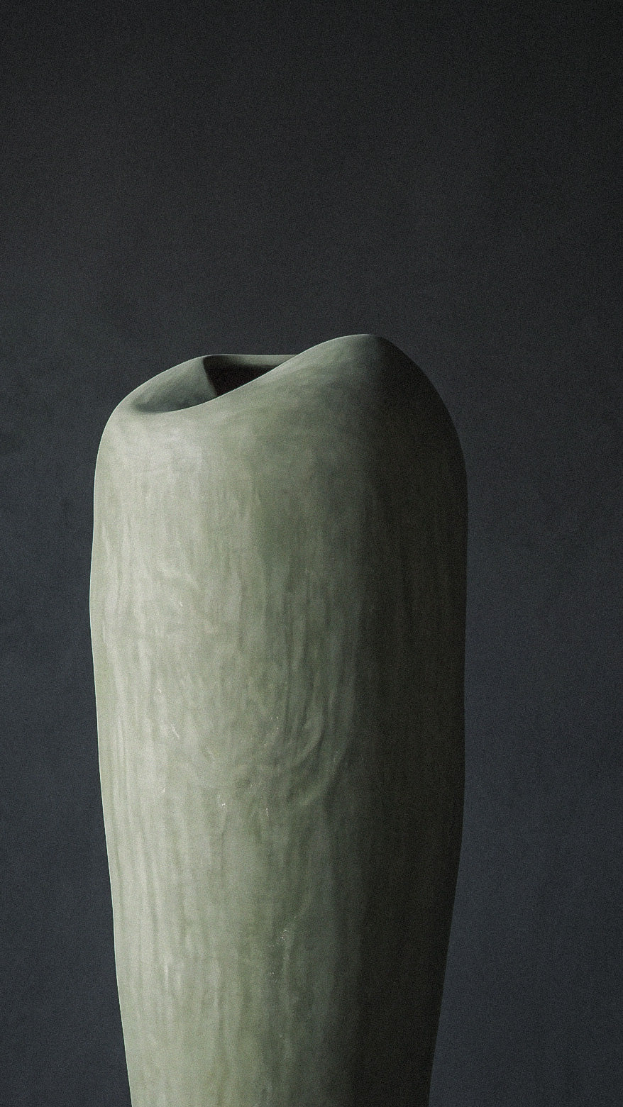 Sculptural Tadelakt Vessel — Muted Sage
