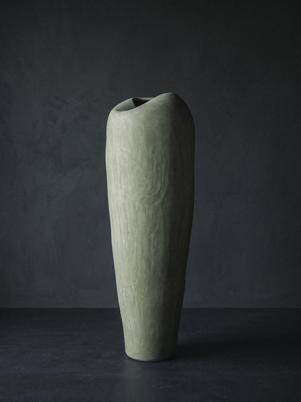 Sculptural Tadelakt Vessel — Muted Sage
