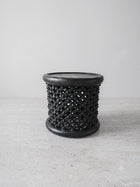 Handcarved walnut wood stool